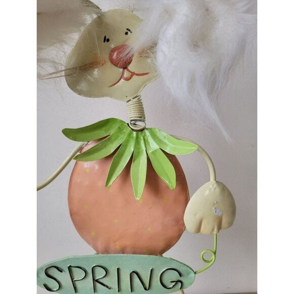 Standing metal bunny spring strawberry butterfly Decor figure - Picture 3 of 13